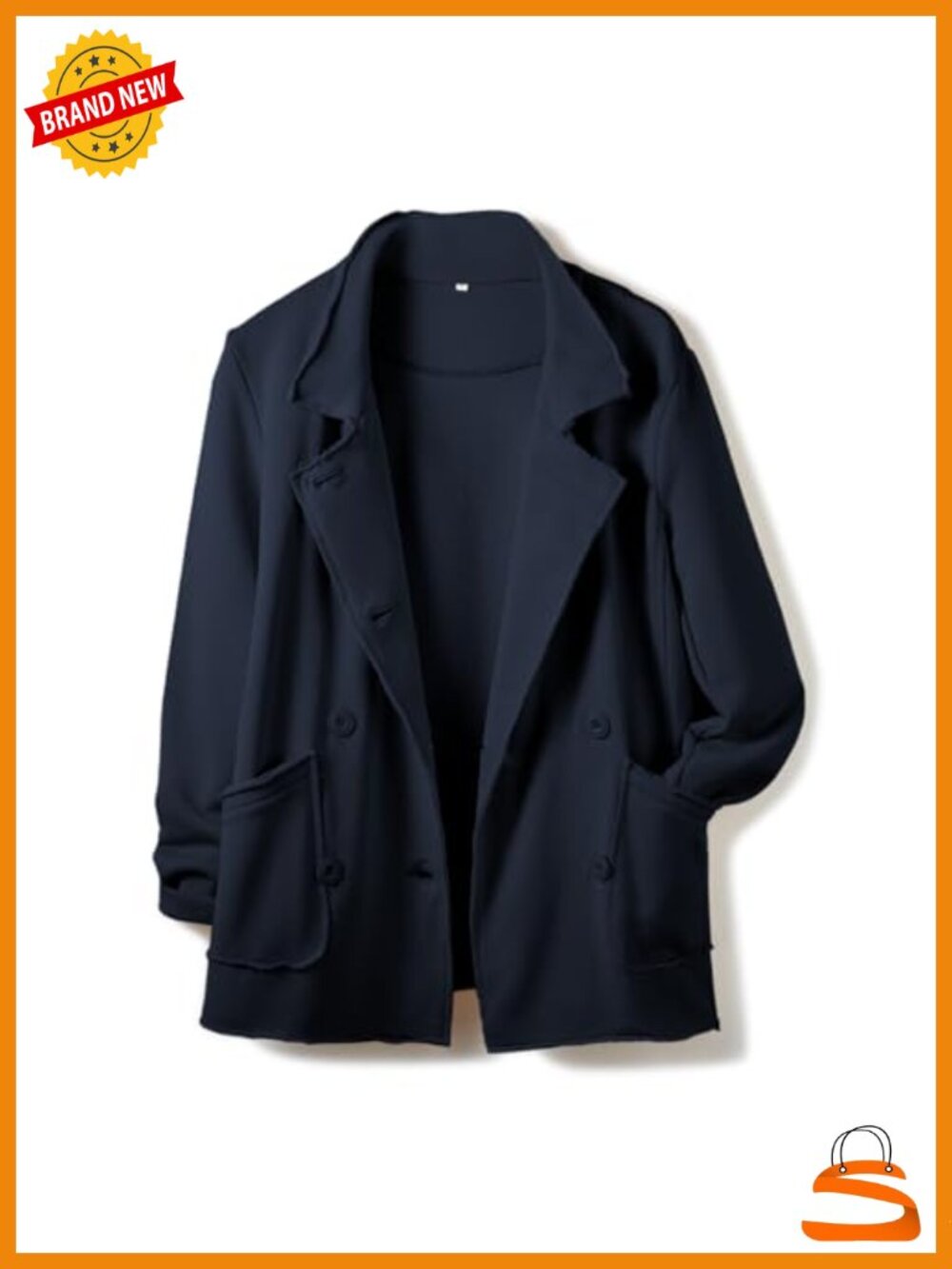 Women's Double Breasted Peacoat Trench Coat Relaxed Fit